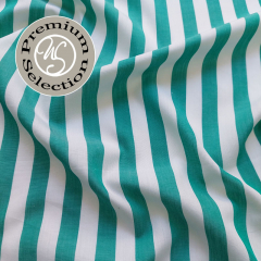 Baumwollstoff Lngsstreifen Linea Reale - Imperial Teal (dunkelmint) - Made in Italy