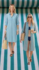 Baumwollstoff Streifen Linea Reale - Imperial Teal (dunkelmint) - Made in Italy (Deadstock)