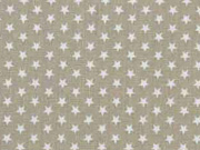 RESTSTCK 62 cm Baumwollstoff kleine Sterne Mini Stars, wei hellbeige