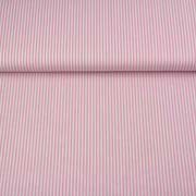 Baumwollstoff Streifen 3 mm garngefrbt, wei rosa