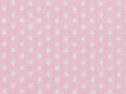 RESTSTCK 62 cm Baumwollstoff kleine Sterne Mini Stars, wei hellrosa