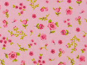 Bio-Baumwollstoff Streublümchen, rosa