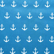 Baumwollstoff Anker, weiss jeansblau