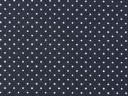 Baumwollstoff kleine Punkte beschichtet Petite Dots, weiß dunkelblau