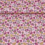 Baumwollstoff Blumen Bltter, altrosa
