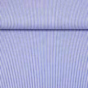Baumwollstoff Streifen 3 mm garngefrbt, mittelblau weiss