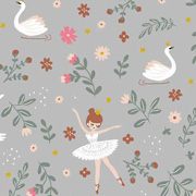 Soft Sweatstoff Ballerina Schwne Blumen, mintgrn hellgrau