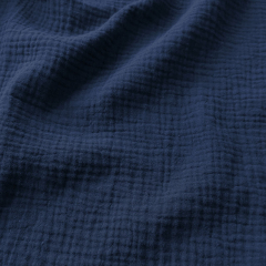 Musselin Stoff Double Gauze uni, dunkelblau (marine)
