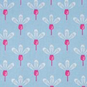RESTSTCK 114 cm Baumwollstoff Blumen, pink hellblau