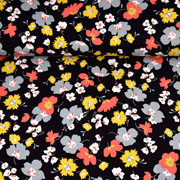 RESTSTCK 175 cm Modal Jerseystoff Blumen, schwarz