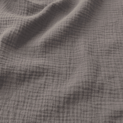 Musselin Stoff Double Gauze uni, matt braun