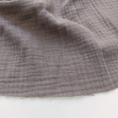 Musselin Stoff Double Gauze uni, matt braun