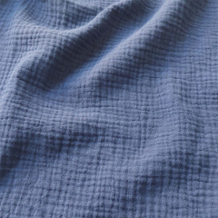 Musselin Stoff Double Gauze uni, jeansblau