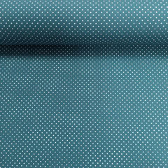 Baumwollstoff kleine Punkte beschichtet Petite Dots, wei petrol