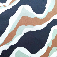 Baumwollstoff mit Stretch gemustert, navy braun creme