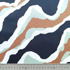 Baumwollstoff mit Stretch gemustert, navy braun creme