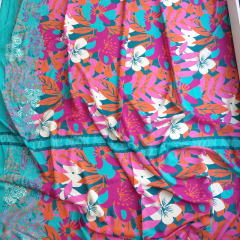 Panel 2,15m  Viskosestoff Popelin Blumen I Love You To The Boon and Back Beachwear Collection