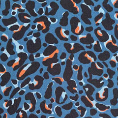 Baumwollstoff Leopardenmuster, schwarz terracotta jeansblau