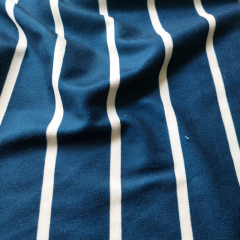 Frottee Stoff Streifen dunkelblau-wei -  Beachwear Stoff fr Strandtcher & Bademntel