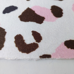 Frottee Stoff Leo-Muster rosa-braun – Handtuchfrottee fr Strandtcher & Bademntel