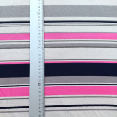 Viskose Jerseystoff Streifen, dunkelblau pink beige taupe