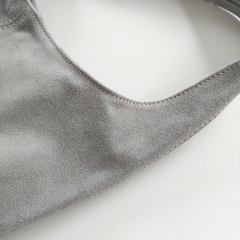Wildleder Tasche Shopper Beutelform - hellgrau
