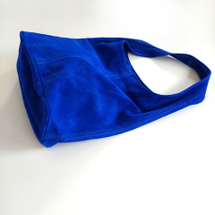 Wildleder Tasche Shopper Beutelform - kobaltblau