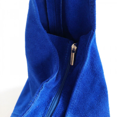 Wildleder Tasche Shopper Beutelform - kobaltblau