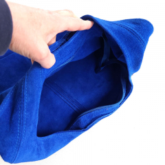 Wildleder Tasche Shopper Beutelform - kobaltblau