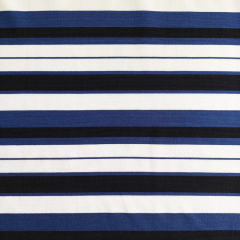 Jerseystoff Punto di Roma Heavy Stretchjersey Streifen, cremewei schwarz mittelblau