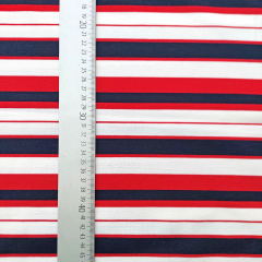 Jerseystoff Punto di Roma Heavy Stretchjersey Streifen, cremewei rot dunkelblau
