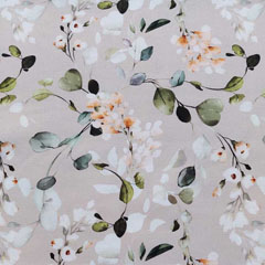 Canvas Stoff Blumen Bltter, hellbeige