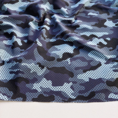 Badehosen Badeshorts Stoff Camouflage Muster schnell trocknend, Blaugrau