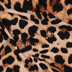 Viskose Webware Leopardenmuster, schwarz braun beige
