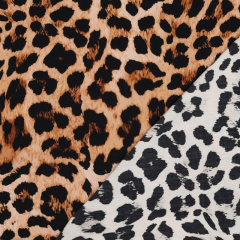 Viskose Webware Leopardenmuster, schwarz braun beige