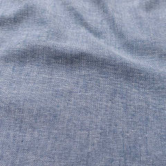 Halbleinen Leinen Baumwolle Webware uni, jeansblau meliert