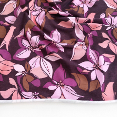 Sweatstoff Blumen Bltter, flieder apricot beere bordeaux