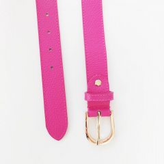 Ledergrtel Damen - Gr. 90 - gold Schnalle - pink