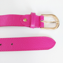 Ledergrtel Damen - Gr. 90 - gold Schnalle - pink