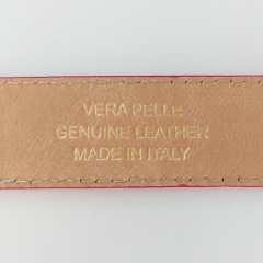 Ledergrtel Damen - Gr. 90 - gold Schnalle - pink