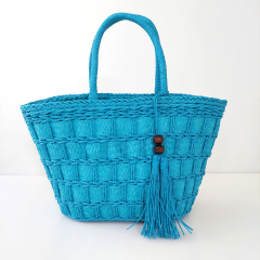Korbtasche Strohtasche, trkis