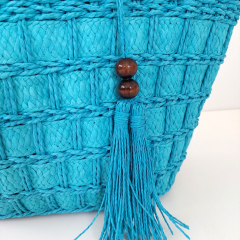 Korbtasche Strohtasche, trkis