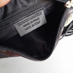 Kuhfelltasche schwarzes Leder goldene Kette