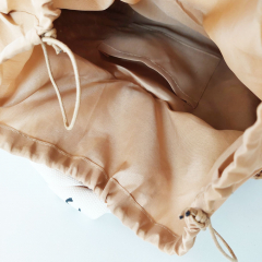 Korbtasche Strohtasche mit Webband - beige