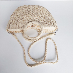 Korbtasche Strohtasche mit Webband - natur