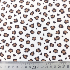Baumwollstoff Popeline kleines Leopardenmuster, braun schwarz cremwei