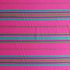 Viskose Stoff Streifen  - mint lila braun pink