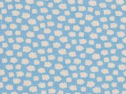 RESTSTCK 36 cm Interlock kleine Wlckchen, weiss auf hellblau