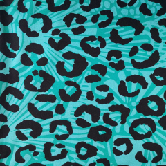 Sweatstoff French Terry Leopardenmuster, mint schwarz