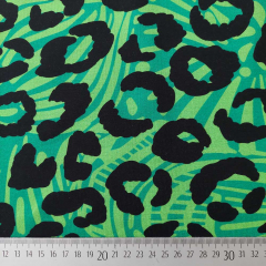 Sweatstoff French Terry Leopardenmuster, grn schwarz
